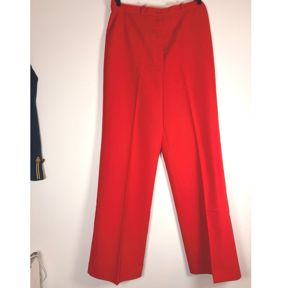 Vintage 70s 80s Devon Red High Rise Wide Leg Trousers Women Dress Pants Sz 31